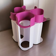 Rangement Blanc et Violet 12 pots + 12 couvercles pour yaourtière Multidelices