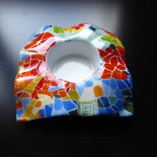 BOUGEOIR GAUDI porcelaine Art Trencadis Barcelona pour bougie plate chauffe plat