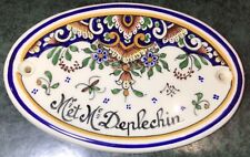 PLAQUE DE MAISON - FAÏENCE DE