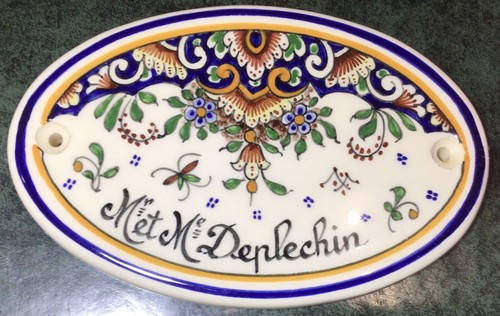 Plaque maison faïence de - de,