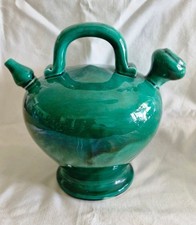 Jolie Gargoulette Céramique Très Décorative Superbe Coloris Vert 