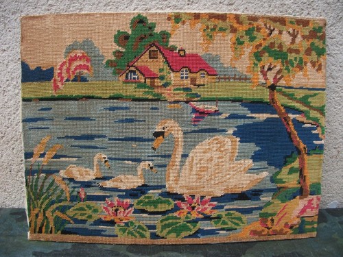 Tableau cygnes 39 cm - cygnes, x