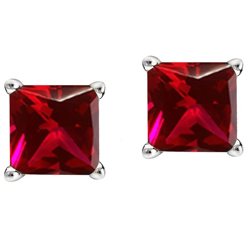 2ct simulé rubis clou - clou, boucles