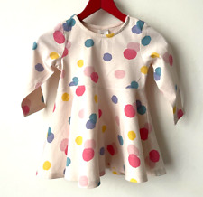 Très jolie robe été Bébé Fille 74cm H&M Coton Rose Pois multicolore TBE