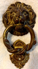 Heurtoir de Porte Tête de Lion en Bonze Massif TBE