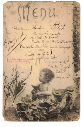 Ancien menu baptême 6 - ancien, du