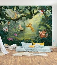 Papier Peint Le Roi Lion 3,5x2,8 M Chambre Bébé Garçon Fille Murale Verte Disney