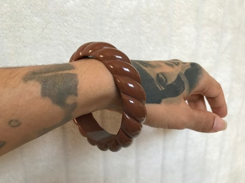 Bracelet bangle résine marron