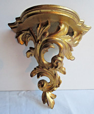 Console murale vénitienne XXème bois sculpté d'acanthes dorées ou en résine