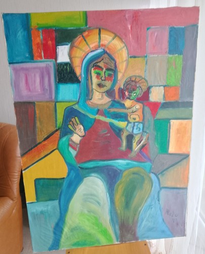 Huile art brut - art, sur