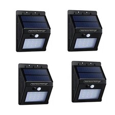 Pack 4 Lampe Solaire jardin Extérieur Lumière 20 Led Etanche Détecteur Mouvement