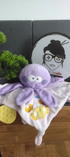 Doudou peluche pieuvre violet - peluche,