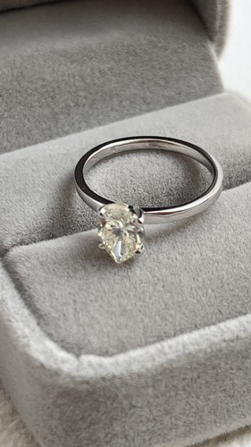 Bague solitaire poire diamant - bague,