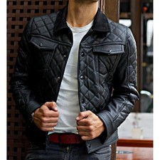 Homme Veste Cuir Véritable