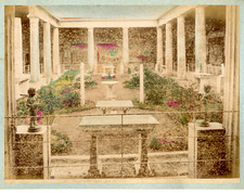 Italie, Pompei, scavi nuovi, Casa dei Vetta  vintage albumen print.  Tirage al