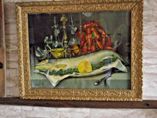 tableau peintre du 19e siècle "Nature morte  " -