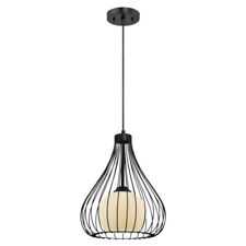 Westinghouse Plafonnier Lampe suspendue 1 Ampoule E27 60W Cage Noire Globe Opale