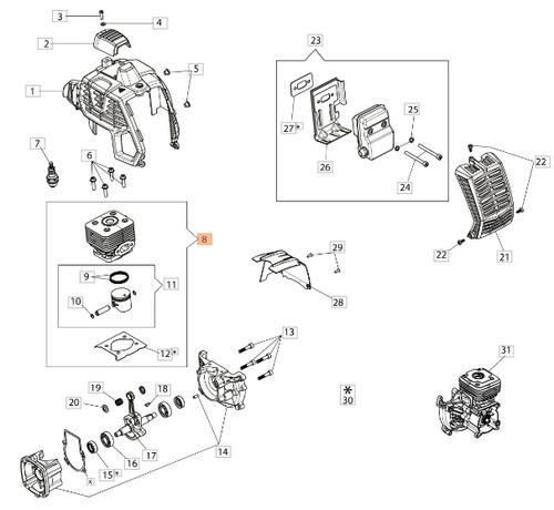 Cylindre piston segments - piston,