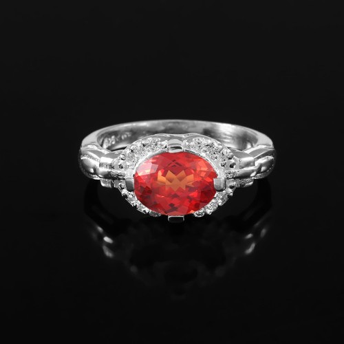 Bague saphir padparadscha - bague,