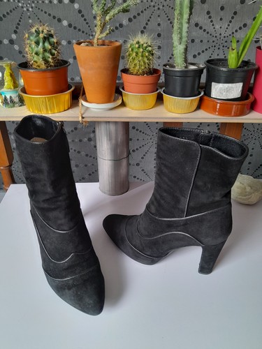 Bottines zippées daim - en, noir