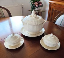 Grande Soupière et ses deux petites Individuelles GIEN " Pont aux choux "