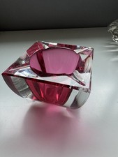 Cendrier Val St Lambert Doublé Rose 