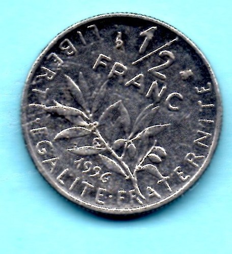 Piece france franc - piece, 1/2