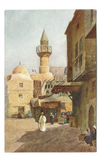 EGYPTE  ILLUSTRATION SIGNEE  PEINTURE  LE CAIRE