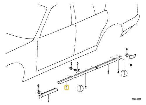 Front right fender molding - , for