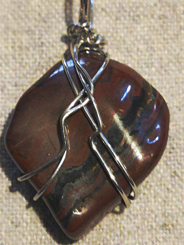 Mookaite jasper pendant - mookaite, on