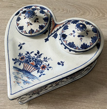 Ancien Encrier Faience Forme