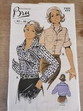 7321 PATRON MULTITAILLES BRU VINTAGE FRENCH PATTERN 60/70 CHEMISE POP 40 AU 48