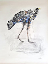 César BALDACCINI rare lithographie La POULE  1981 signée no ben arman nice klein