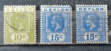 CEYLAN 1912-13- lot 3 timbres