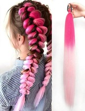 5x Paquet De Rajout Synthétiques Longue Tresse Cheveux A Tressée Rose