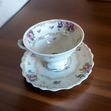 JAMMET SEIGNOLLES TASSE ET SOUS-TASSE EN PORCELAINE DE LIMOGES 