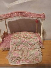 Vintage Mattel 1982 Lit Baldaquin Barbie avec ciel de Lit, Couvre Lit,+une...