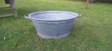 Grande bassine Ovale jardinière zinc galva ancien  nenuphar Déco Jardin