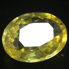 Pierre précieuse ovale naturelle certifiée Tanzanite jaune de Tanzanie de 7,9...
