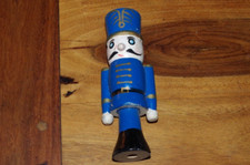 SOLDAT ANCIEN EN BOIS 170 mm FIGURINE bleu TYPE CASSE NOISETTE OU JEU DE QUILLE