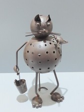-SUJET CHAT METAL PEINT PHOTOPHORE DECO JARDIN BOUGIE  VERANDA COLLECTION  D
