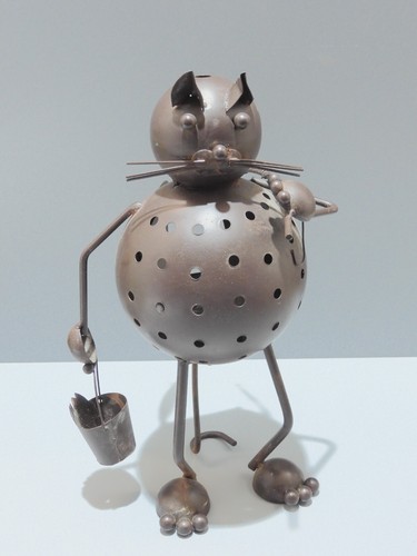 Sujet chat metal peint - chat,