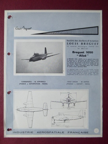 1960 document breguet - document,