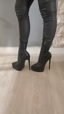 BOTTINES  NOIRES ASOS SEXY FETISH TALONS 17 CM  NEUVES