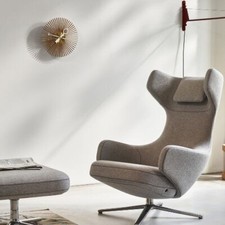 Horloge murale George Nelson Vitra Popsicle noyer Φ350 mm bois moderne