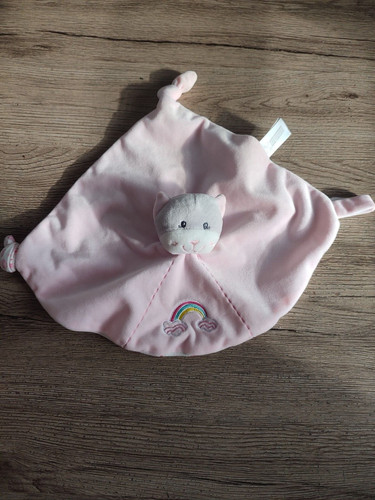 Doudou plat chat rose - , nuages