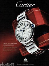 PUBLICITE ADVERTISING 115  2009  Cartier  montre  Ballon Bleu  acier