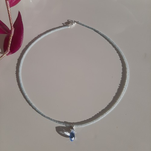 Collier cristal bleu - cristal,