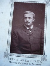  PHOTO ORIGINALE 1887  STANISLAS DE GUAITA ESOTERISME