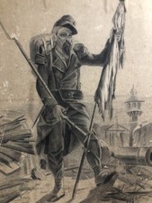 Grand Fusain Dessin Soldat